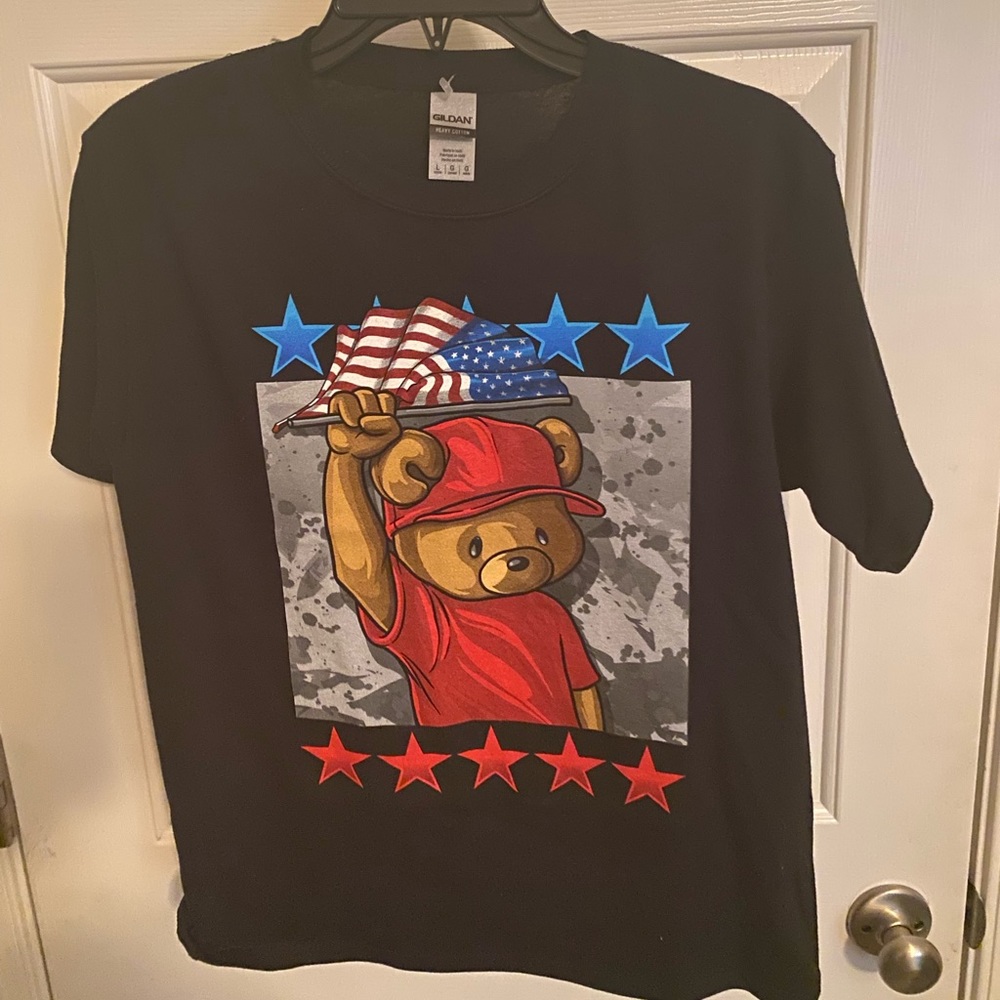 American Flag Pride Boys Bear w/ red hat USA Flag